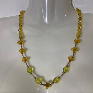Amber Acrylic Vintage Bead Collar Necklace 18”